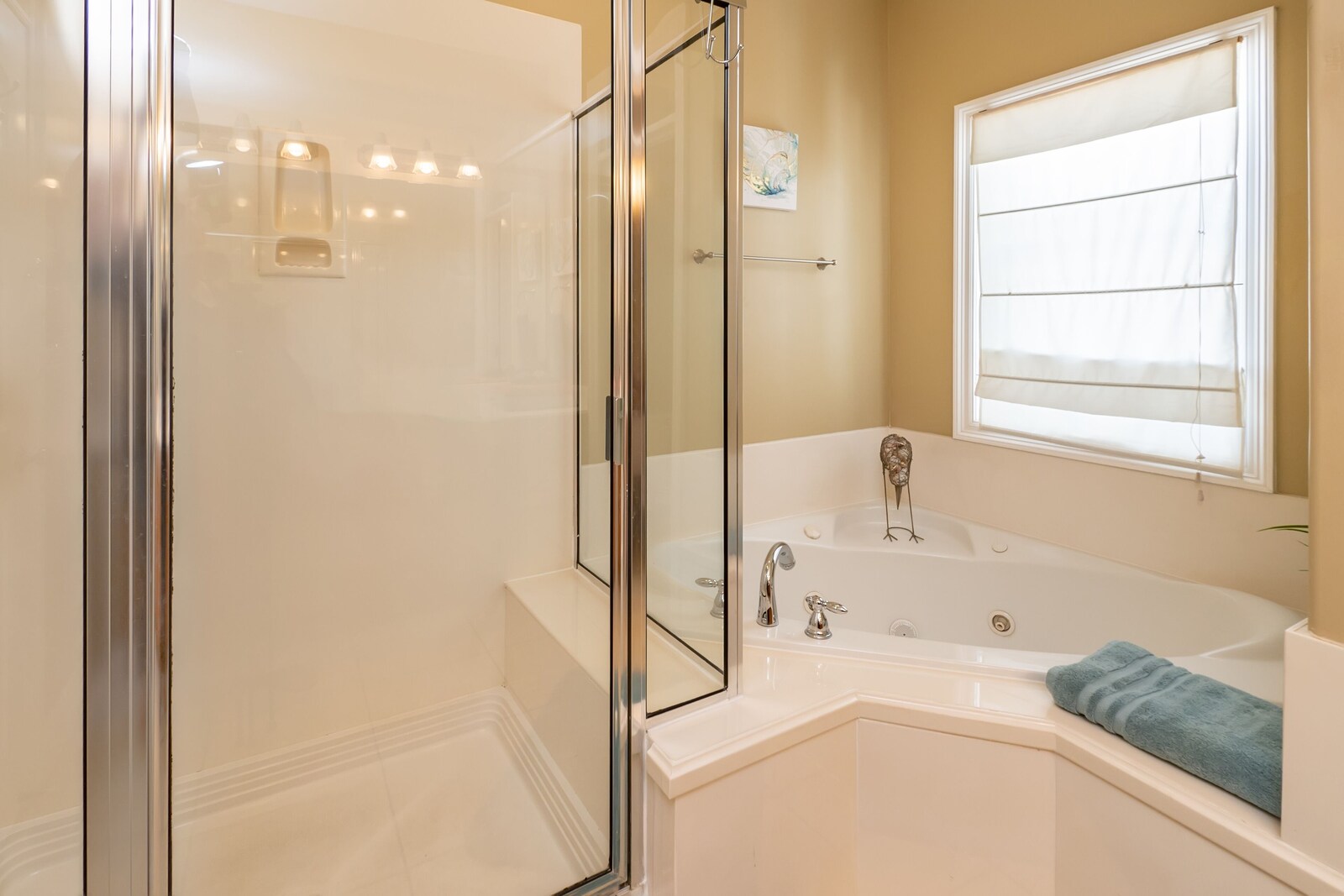 indoor, shower, bathroom shower, jetted tub at Albacore Adventure PCB